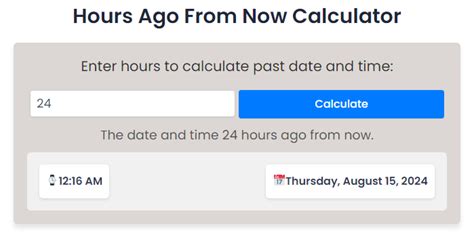 22 hours ago|Quickly Find Past Dates with Hours Ago From Now Calculator.